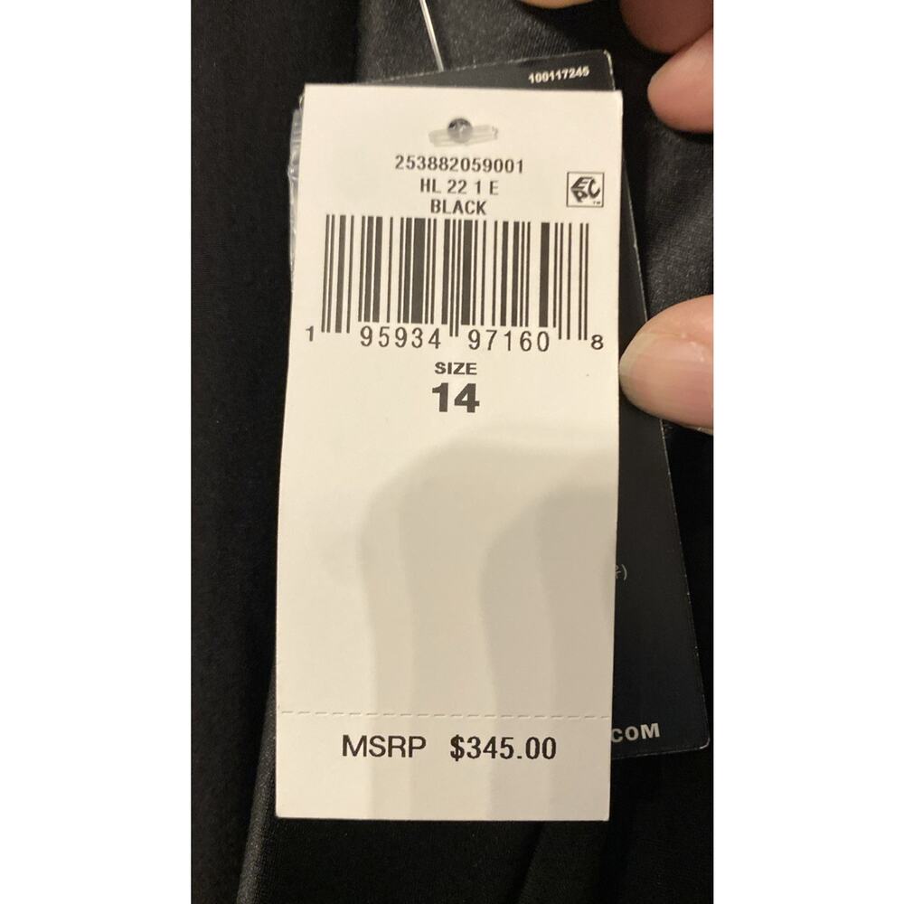 NWT Ralph Lauren Satin Crepe Black Tuxedo Maxi Dress US 14 $345 MSRP - Picture 8 of 9